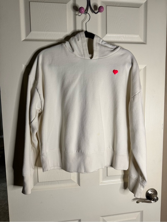 a new day Other - a new day White Hoodie with Pink Heart Chest Accent